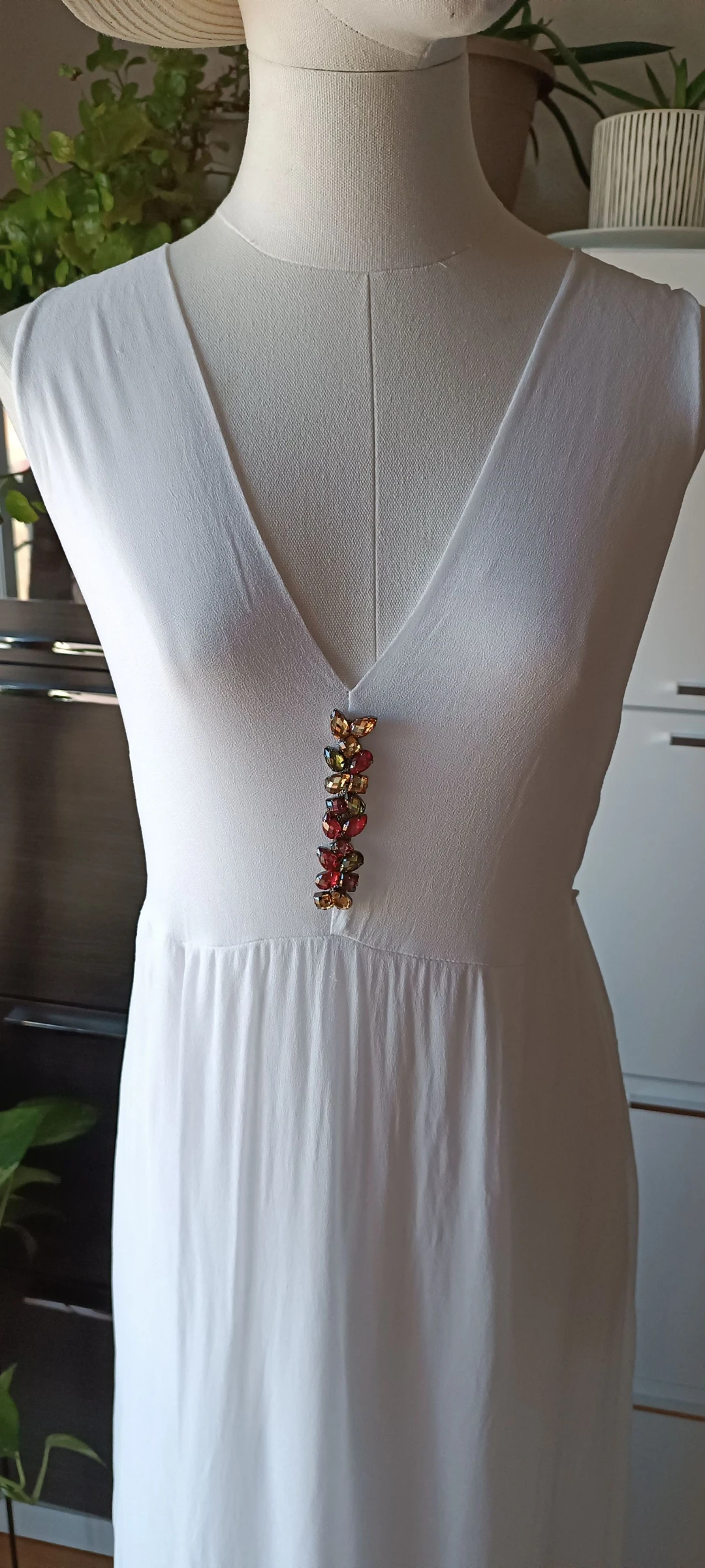 Boème lange witte jurk een maat – photo 5